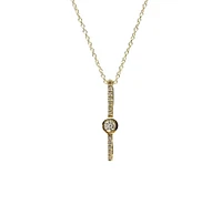 10K Gold 0.11cttw Diamond Necklace with Cable Chain (Spring Clasp) - Adjustable 17
