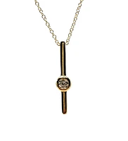 10K Gold 0.06cttw Diamond Necklace with Cable Chain (Spring Clasp) - Adjustable 17