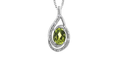 925 Sterling Silver Peridot & Diamond Necklace