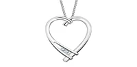 10K White Gold 0.017cttw Round Cut Diamond Pendant