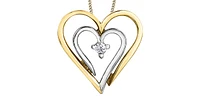 10K Yellow Gold 0.04cttw Canadian Diamond Heart Pendant, 18"