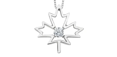 Sterling Silver 0.08cttw Diamond Round Cut Pendant, 18"