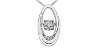10K White Gold 0.03cttw Diamond Pulse Pendant, 18"