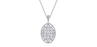 10K White Gold 1.00cttw Diamond Pendant, 18"