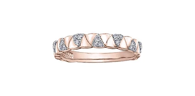 10K Rose Gold 0.19cttw Diamond Ring, size 6.5