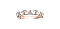10K Rose Gold 0.19cttw Diamond Ring, size 6.5