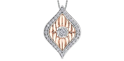 10K Rose Gold 0.20cttw Diamond Pendant, 18"