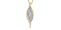 10K White, Yellow & Rose Gold 0.21cttw Diamond Pendant, 18"