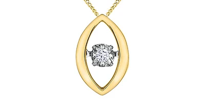 10K Yellow 0.02cttw Diamond Pendant, 18"