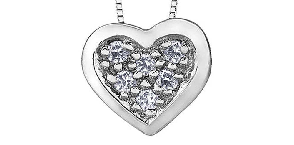 10K White Gold 0.05cttw Diamond Pendant
