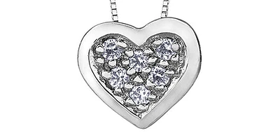 10K White Gold 0.05cttw Diamond Pendant