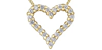 10K Yellow Gold 0.125cttw Diamond Heart Pendant, 18"