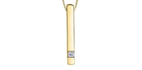 10K Yellow Gold 0.072cttw Diamond Pendant, 18"