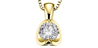 14K White Gold 0.20cttw Canadian Diamond Mezza Luna Necklace
