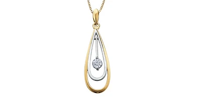 10K White & Yellow Gold 0.10cttw Canadian Diamond Necklace, 18"