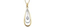 10K White & Yellow Gold 0.10cttw Canadian Diamond Necklace, 18"