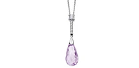 10K White Gold Lilac Amethyst and Canadian Diamond Pendant, 18"