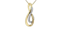 10K Yellow Gold 0.075cttw Diamond Pendant, 18"