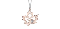 10K Rose Gold 0.02cttw Canadian Diamond Pendant, 18"