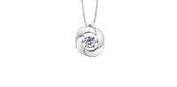 10K White Gold 0.14cttw Diamond Pulse Pendant, 18"