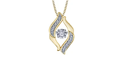 10K Yellow Gold 0.20cttw Diamond Pendant, 18"