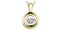 10K Yellow Gold 0.05cttw Diamond Pendant, 18"