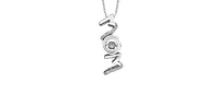 Sterling Silver 0.04cttw Round-Cut Diamond Pendant - 18"