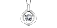10K White Gold 0.02cttw Diamond Pulse Pendant, 18"