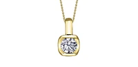 10K Yellow Gold 0.15cttw Diamond Pendant, 18"