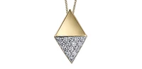 10K Yellow Gold 0.15cttw Diamond Pendant, 18"