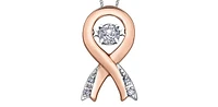 10K Rose Gold & White Gold 0.10cttw Diamond Pendant, 18"