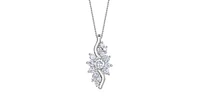 10K White Gold 0.50cttw Diamond Pendant, 18"