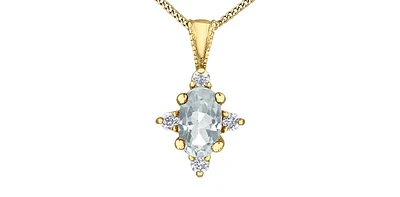 10K Yellow Gold Topaz and Diamond Pendant