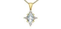 10K Yellow Gold Topaz and Diamond Pendant