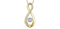 10K Yellow Gold 0.10cttw Diamond Pulse Pendant, 18"