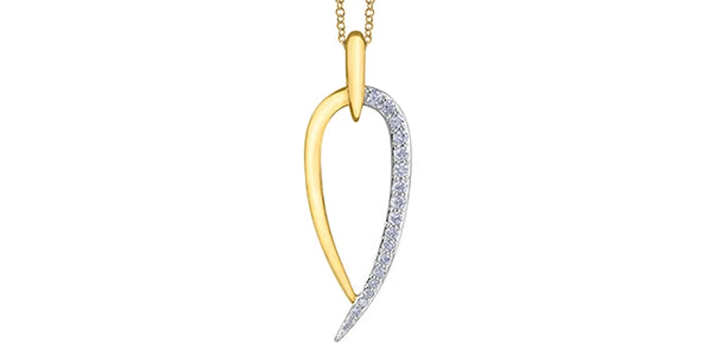 10K Yellow Gold 0.20cttw Diamond Necklace, 18"