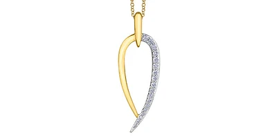 10K Yellow Gold 0.20cttw Diamond Necklace, 18"