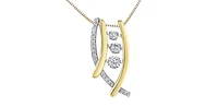 10K Yellow and White Gold 0.33cttw Diamond Pulse Necklace, 18"