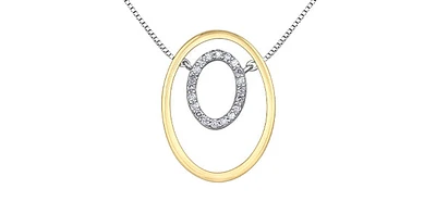 10K Yellow Gold 0.12cttw Diamond Pendant, 18"