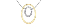10K Yellow Gold 0.12cttw Diamond Pendant, 18"