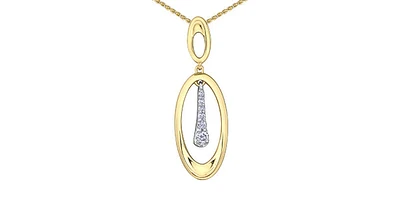 10K Yellow Gold 0.10cttw Diamond Necklace, 18"