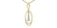 10K Yellow Gold 0.10cttw Diamond Necklace, 18"