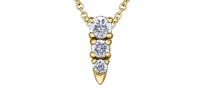 14K Gold 0.25cttw Canadian Diamond Pendant, 18"