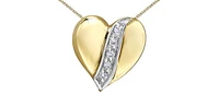 10K Yellow Gold 0.04cttw Diamond Heart Pendant, 18"