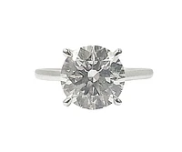 14K Gold 3.03cttw Lab Grown Round Brilliant Cut Diamond Ring - / White