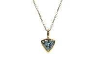 10/14K Yellow Gold 0.56cttw Aquamarine Pendant, 18"