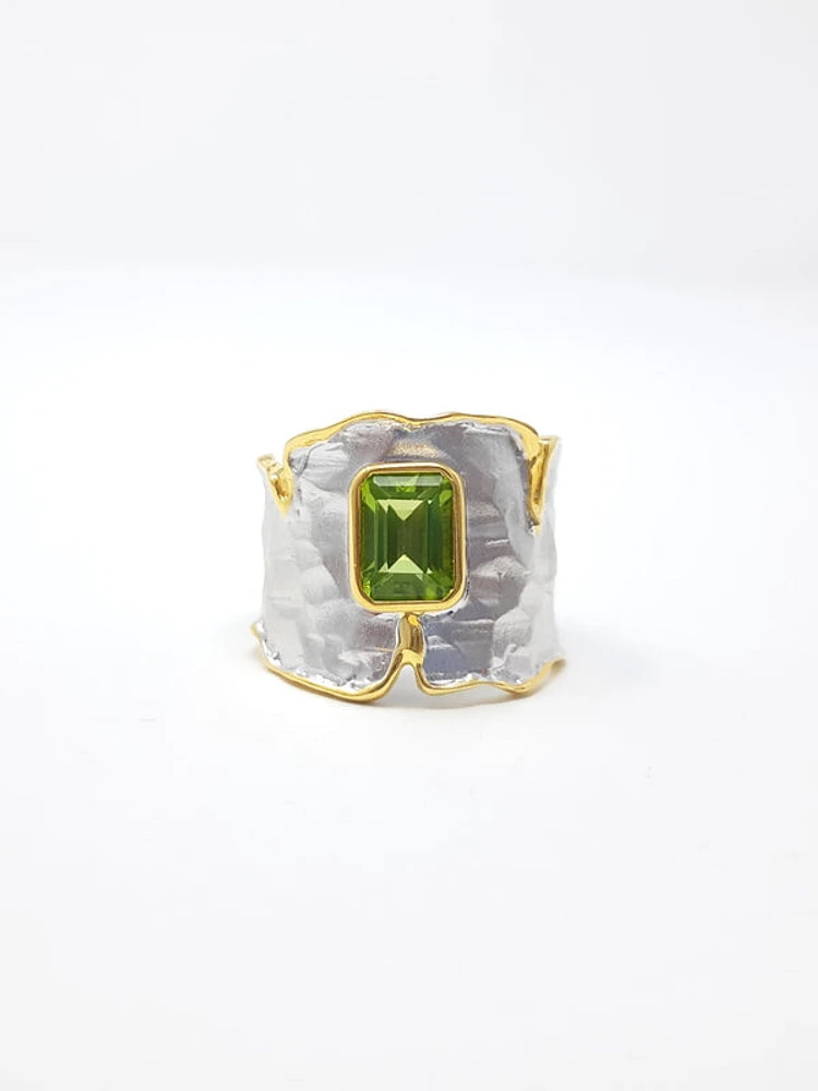 Silver and Peridot Ring