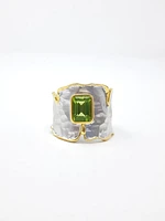 Silver and Peridot Ring