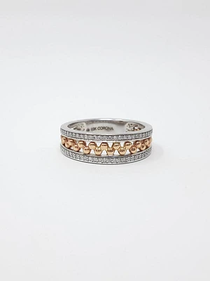 10K White & Rose Gold 0.18cttw Diamond Ring, size 6.5