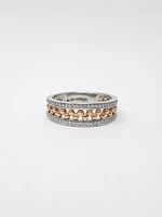 10K White & Rose Gold 0.18cttw Diamond Ring, size 6.5